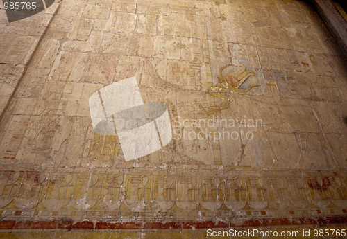 Image of ancient Egyptian colored bas-reliefs