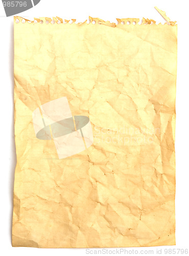 Image of Old crumpled note paper