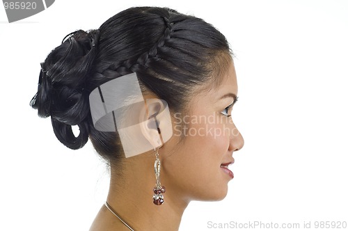 Image of beautiful woman's hairstyle