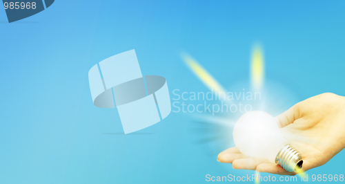 Image of Background with lit lightbulb