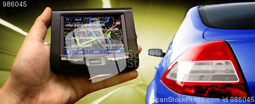 Image of Gps in a man hand.