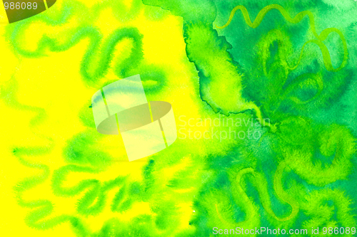 Image of Yellow and green aquarelle