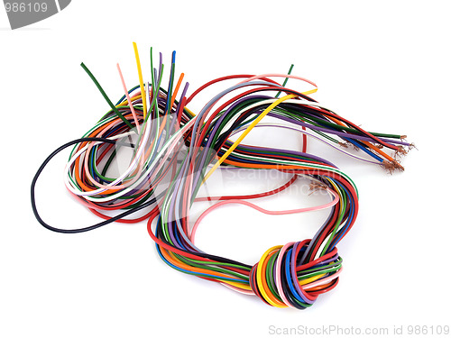 Image of Close up of multicoloured wire        
