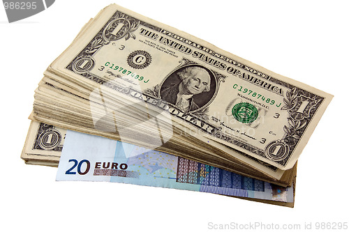 Image of Dollars and euro