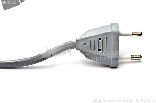 Image of Gray electric plug isolated on white