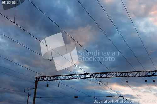 Image of Power line of electric trains (II)