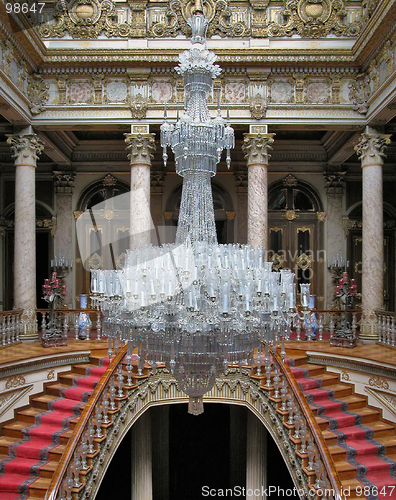 Image of Baccarat chandelier in Dolmabahce Palace, Turkey