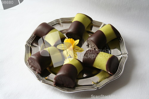Image of Cakes with chocolate and marzipan