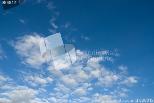 Image of Cloudy blue sky