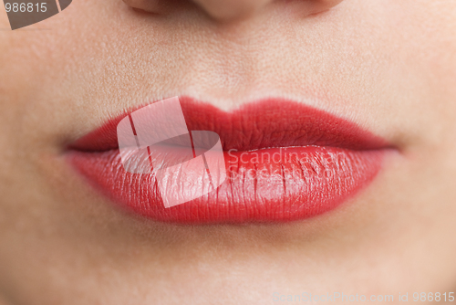 Image of Close up of girl's lips
