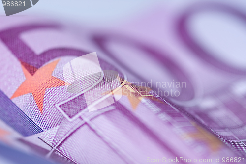 Image of Close up of euro bills