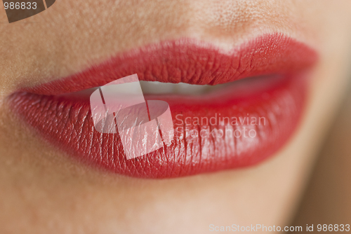 Image of Close up of girl's lips