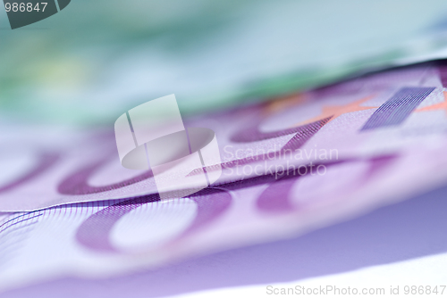 Image of Close up of euro bills