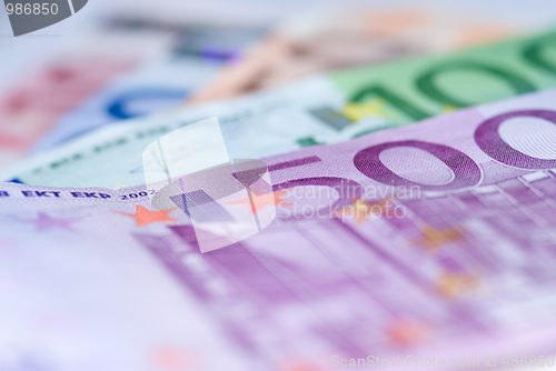 Image of Close up of euro bills