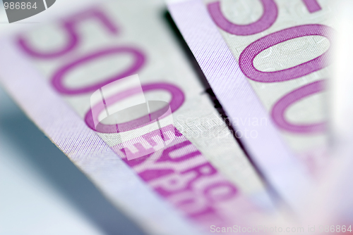 Image of Close up of euro bills