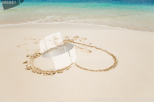 Image of Heart in sand