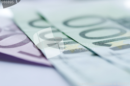 Image of Close up of euro bills