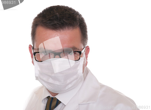 Image of Doctor with glasses and protective mask