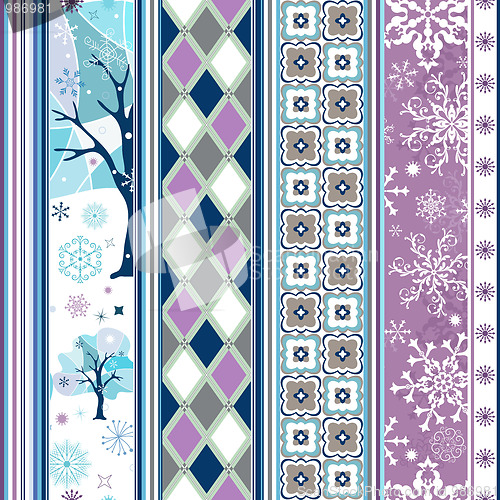 Image of Seamless striped christmas border