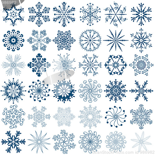 Image of Big new collection blue snowflakes