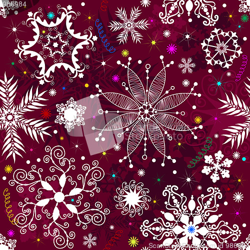 Image of Seamless purple christmas pattern