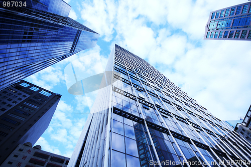 Image of modern glass silhouettes of skyscrapers 