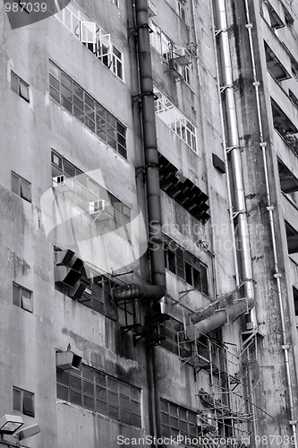 Image of old industry building in black and white