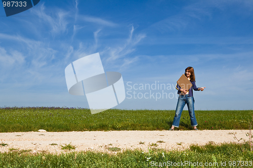 Image of Hitch hiking girl