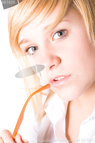 Image of businesswoman with eyeglasses