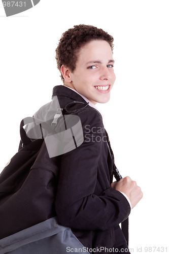 Image of young man with a school bag