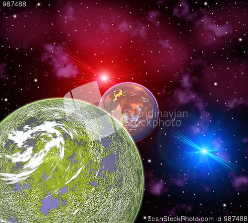 Image of colorful space landscape