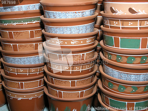 Image of clay flowerpots