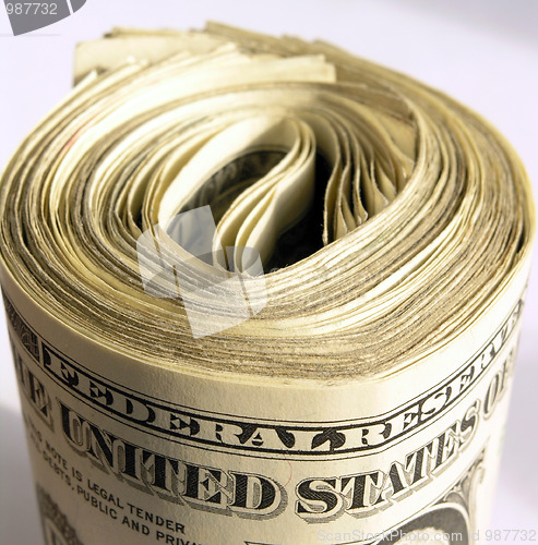 Image of roll of one-dollar notes