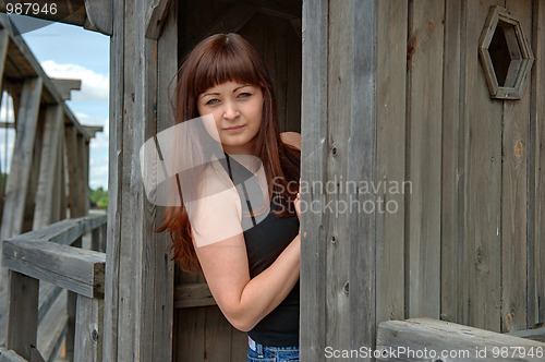 Image of Beauty girl in watch box.