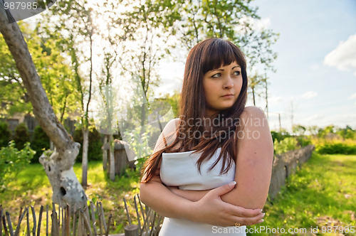 Image of Rural scene with beauty girl.