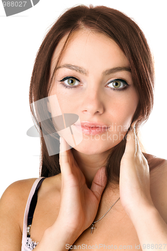 Image of Closeup portrait of a pretty young woman