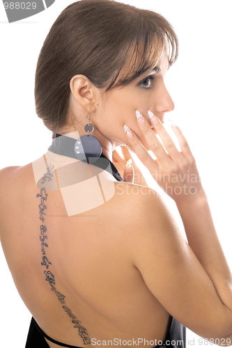 Image of Young woman with a tattoo