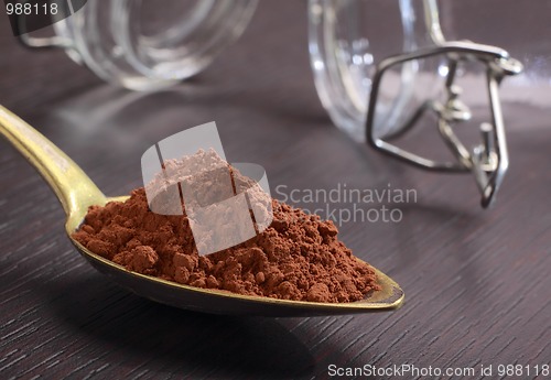 Image of Spoonful of cocoa powder