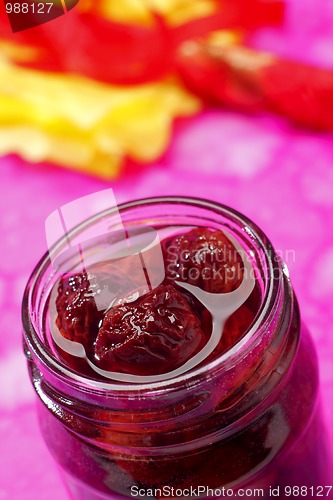 Image of Sour cherry jam in jar