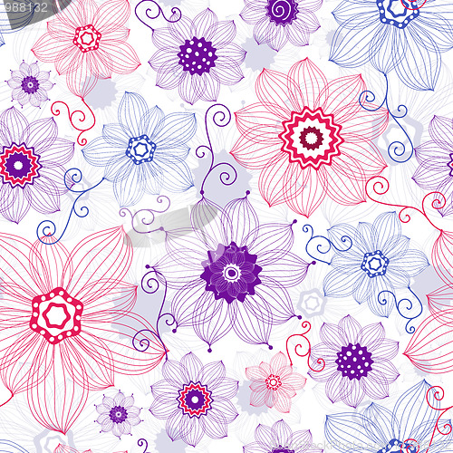 Image of Seamless white floral pattern