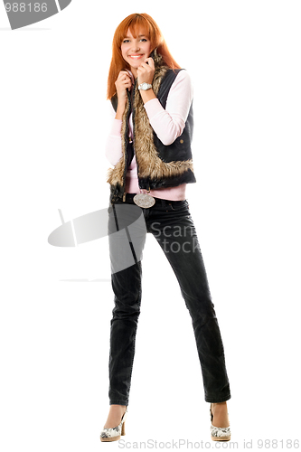 Image of Smiling red-haired young woman