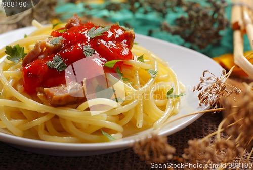 Image of Spaghetti with tomato sauce