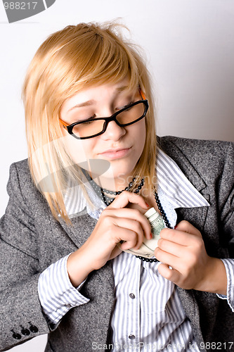 Image of businesswoman with money