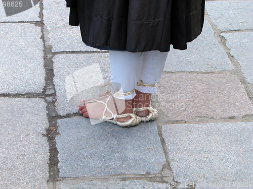 Image of Buddhist monk's feet