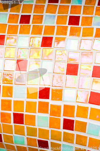 Image of small orange tiles texture