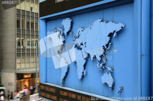 Image of world map on street