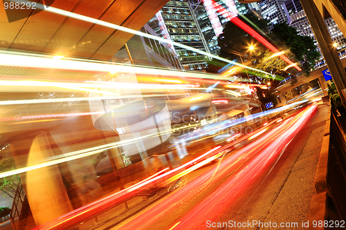 Image of traffic in downtown in hong kong 