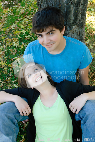 Image of Smiling Teen Couple
