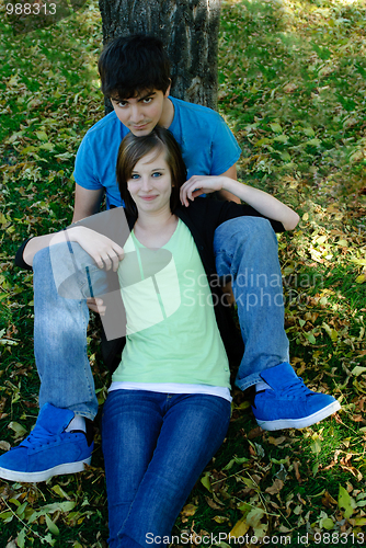 Image of Teenage Couple Resting