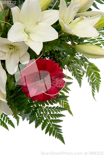 Image of Detail of bouquet of flowers